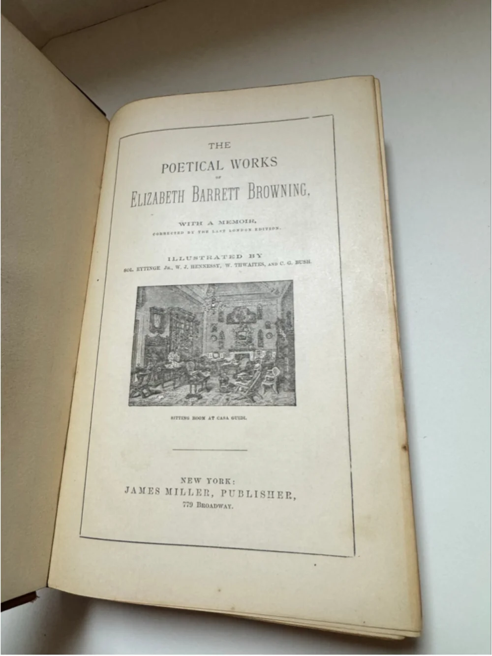 1870 Mrs. Browning's Poetical Works (Hardcover) Rare